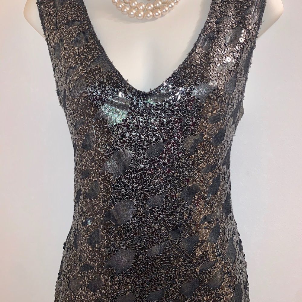 Express Size Medium Stretch Mini Sequence Dress - image 3